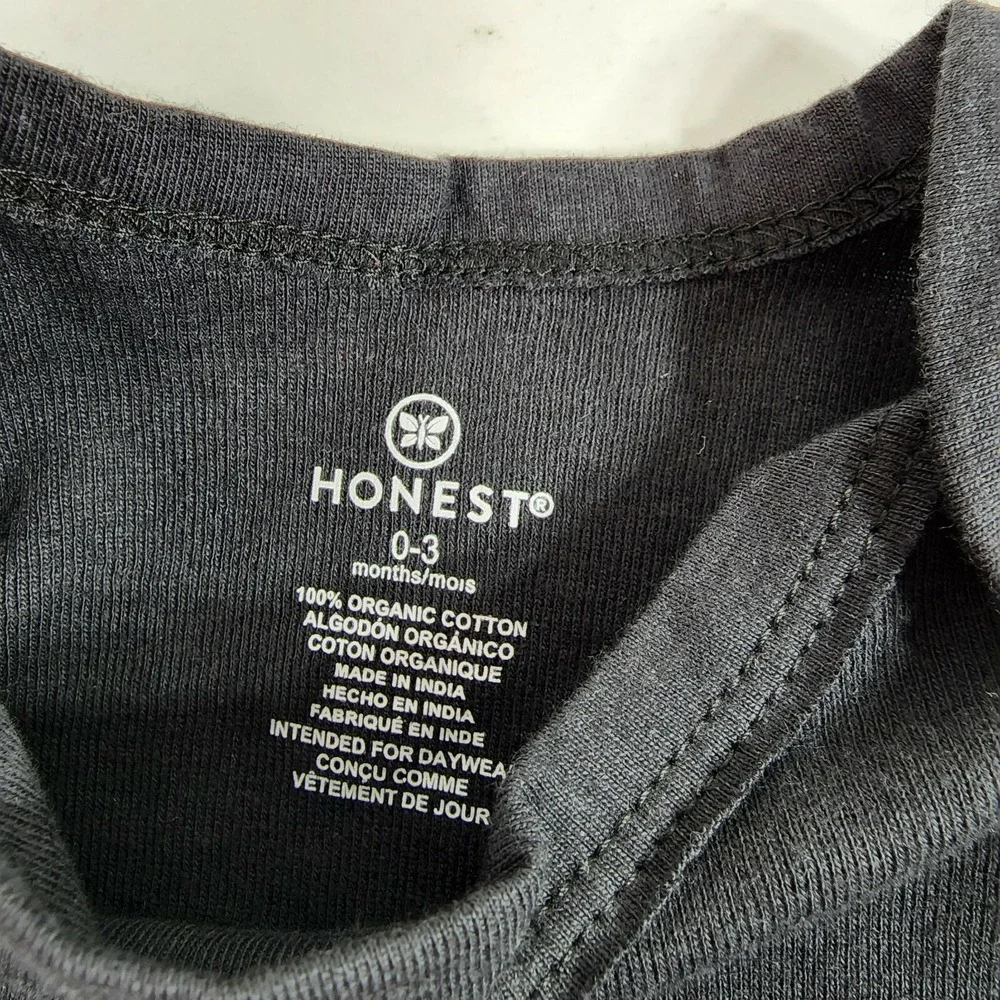 Honest Baby Organic CottonShort Sleeve Newborn Navy & 0-3 months black NWT